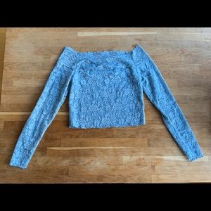 Free People Blue Lace Crop Top